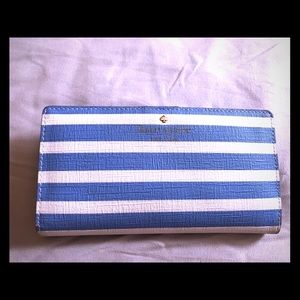 Kate Spade blue & white striped wallet